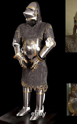 Medieval Churburg Full Suit of Armor Knight Crusader Bascinet Armor