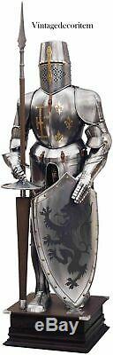 Medieval Combat Full Body Armour Collectible Knight Suit of Armor With Stand