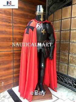 Medieval Crusader Full Body Suit of Armor Black Knight Halloween Costume