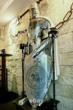 Medieval Crusader Full Suit of Armor, Knights Armor Suit for Renaissance/Cosplay