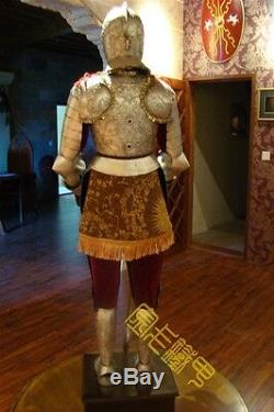 Medieval Crusader Knight in Suit of Armor & Sword 5.2'H