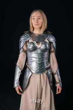 Medieval Female Full Knight Body Armor Suit Lady Cuirass Steel Fantasy Costume