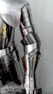 Medieval Full Body Armor Suit of Knight TEMPLAR CRUSADER With BASE Combat COMPLETE