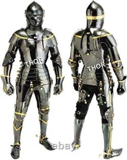 Medieval Full Body Armour Wearable Knight Suit of Armor Costume Black