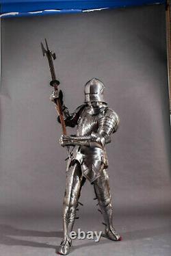Medieval Full Body Knight Arm Gothic Armor Suit with Axe spears Battle Warrior