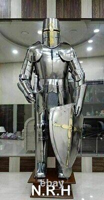 Medieval Full Size Knight Suit Of Armour Larp Sca Halloween Costume