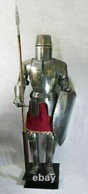 Medieval Full Size Knights Templar Suit Of Armour Roman Body Armor Templar Prop