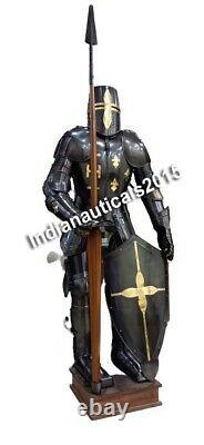 Medieval Full Suit of Armor Dark Knight Wearable Halloween Costume