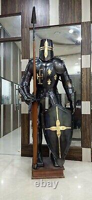 Medieval Full Suit of Armor Dark Knight Wearable Halloween Costume Armor