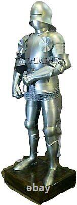 Medieval Gothic Knight Wearable Suit of Armor Full Body Armour Silver
