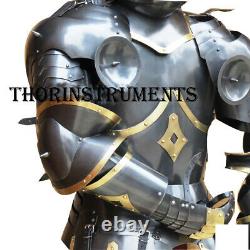 Medieval Half Suit of Armor Wearable Knight Gothic Suit with Horns