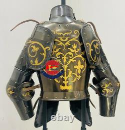 Medieval Knight Antique Finish Gothic Half Suit of Armor Adult Costume
