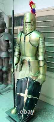 Medieval Knight Armor Suit Of Templar Full Size Wearable LARP Armor Battle Suit