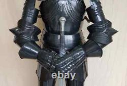 Medieval Knight Armour Suit Black Combat Full Body