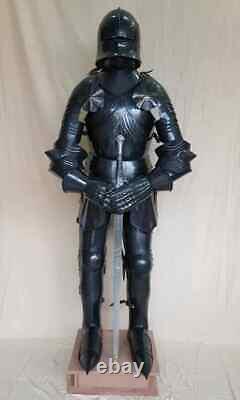 Medieval Knight Armour Suit Black Combat Full Body