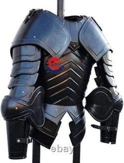 Medieval Knight Black Antique Half Armor Suit Halloween Cosplay Costume Armor