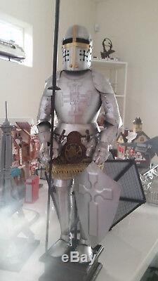 Medieval Knight Black Full Suit of Armor Home Decoration