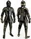 Medieval Knight Black Suit Armor Combat Full Body Halloween Armor wearable SCA