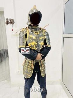 Medieval Knight Black Suit Of Armor Combat Half Body Combat Wearable Costume