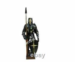 Medieval Knight Brass Wearable Suit Of Armor Crusader Combat Full Body Style