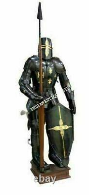 Medieval Knight Brass Wearable Suit Of Armour Crusader Combat Full Body Style