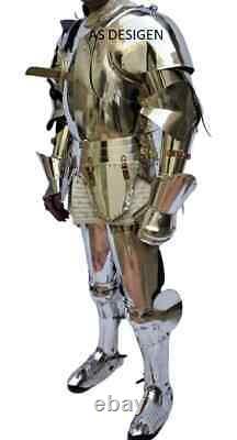 Medieval Knight Crusader Full Steel Suit of Armor Wearable Costume LARP armor