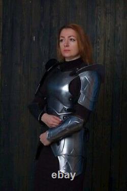 Medieval Knight Female Costume Steel Armor, Lady Cuirass Costume Armor Suit