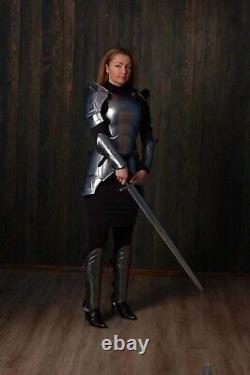 Medieval Knight Female Costume Steel Armor, Lady Cuirass Costume Armor Suit, Bra