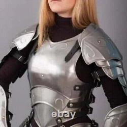 Medieval Knight Female Costume Steel Armor Lady Cuirass Costume Armor Suit gift