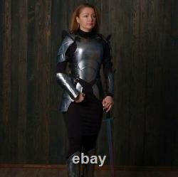 Medieval Knight Female Lady Cuirass Costume Armor Suit Costume Steel Armor