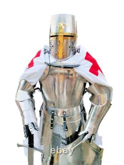Medieval Knight Fully Wearable Suit Of Armor Templar Full Body Armour Halloween
