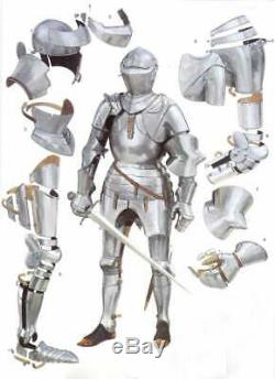 Medieval Knight German Armour Suit Battle Warrior Armour Suit 18 Gauge Steel