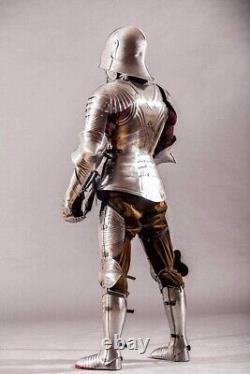 Medieval Knight Gothic German Suit Of Armor Combat Full Body Halloween Knight