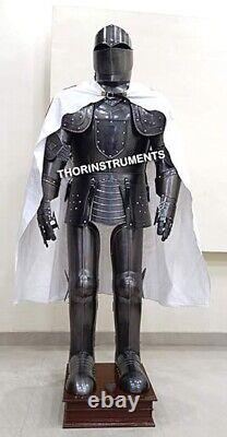 Medieval Knight Gothic Suit Of Armor Black Antique Combat Full Body Wearable