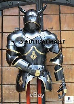 Medieval Knight Half Suit of Armor with Horns