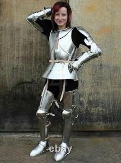 Medieval Knight Lady Armour Suit 18 Gauge Steel SCA LARP Warrior Battle Wearable