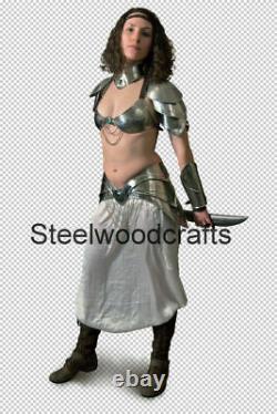 Medieval Knight Lady Elves Warrior Full Suit Of Armor Fantasy Cosplay Costume