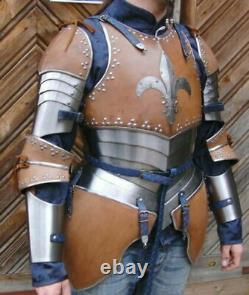 Medieval Knight Lady Half Body Armor Suit w Cuirass Pauldrons Arm Guards costume