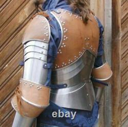 Medieval Knight Lady Half Body Armor Suit w Cuirass Pauldrons Arm Guards costume