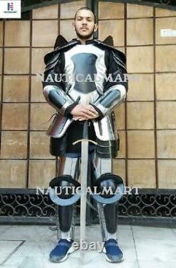 Medieval Knight Larp Wearable Full Suit Of Armor Size 6 Feet Costume