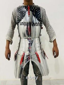 Medieval Knight Steel Half Body Armor Fantasy Suit Silver Larp For Halloween