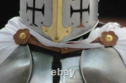 Medieval Knight Suit Armor Crusader Full Body Armour Costume With Shield & Base