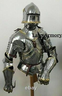 Medieval Knight Suit Armor Wearable Costume Half Body Armour 18 gauge