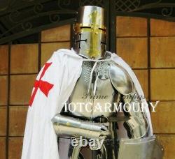 Medieval Knight Suit Medieval Full Steel Templar Knight Suit of Armour Wearable