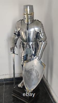 Medieval Knight Suit Medieval Full Steel Templar Knight Suit of armor Wearable