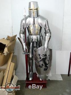 Medieval Knight Suit Of Armor 15th Century Combat Full Body Armour Shield As05