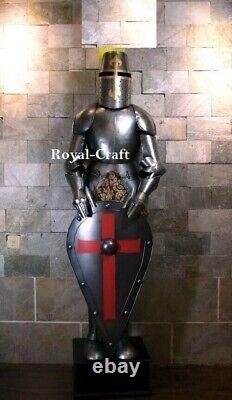 Medieval Knight Suit Of Armor Steel Combat Full Body Armour Costume & Shield