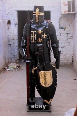 Medieval Knight Suit Of Armor War Templar Combat Full Body Armour Stand TN2