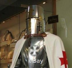 Medieval Knight Suit Of Armour Templar Combat Full Body Armor in stainless steel