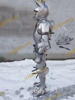 Medieval Knight Suit Of Full Body Armor Stainless Steel Templar Combat Armor'